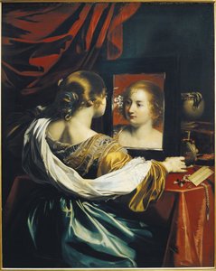 彼女のトイレでの虚栄心または若い女性、c。 1626