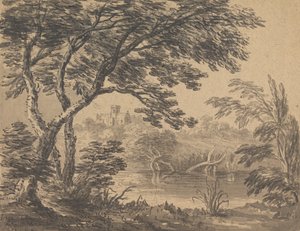 教会を背景にした風景 作： Rev. William Gilpin