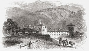 19世紀後半のイタリア、フィレンツェ、ヴァロンブローサの修道院。1890年頃に出版されたサミュエル・マニング師によるイタリアの写真より。 作： Reverend Samuel Manning