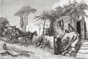 19世紀後半のイタリア、ナポリ近郊の托鉢修道士たち。1890年頃に出版されたサミュエル・マニング師によるイタリアの写真より。 作： Reverend Samuel Manning