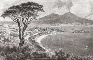 19世紀後半のイタリア、ナポリとヴェスヴィオ山。1890年頃に出版されたサミュエル・マニング師によるイタリアの写真より。 作： Reverend Samuel Manning
