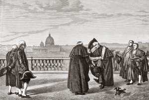19世紀後半、サン・ピエトロ寺院を背景にしたイタリア、ローマのピンチアンの丘にて。1890年頃に出版されたサミュエル・マニング師によるイタリアの写真より。 作： Reverend Samuel Manning