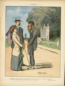 リカルド・フローレス（1878-1918）によるイラスト（Le Lire, 01/06/12） - 元 - 田舎、都市建築、ミゼール、富裕層の生活、木 - 女性 作： Ricardo Flores
