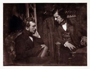 会話する二人の男性：サミュエル・ブラウン博士（1817-1856）とジョージ・ギルフィラン牧師（1813-1878）、1840年頃の写真 作： John Pardon