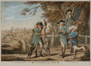 ボウルズ＆カーヴァー社のために印刷された「ウサギの死」は、1796年に出版された（メゾチント）。 作： Richard (after) Dighton