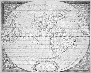 新世界の地図 1587（リトグラフ 作： Richard (after) Hakluyt