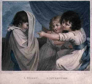 ルイジ・スキアボネッティ（1765-1810）が彫った「幽霊」は、T・シンプソンが出版した。 作： Richard (after) Westall