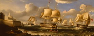 バレッタのHMSQueen - RBSpencerによる絵画、1848