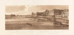 Vista do Louvre e da Ponte das Tulherias, tirada da Pont Neuf. 1802; Placa 2 de Views in Paris, o Emanuel Volume Tracing da placa, B1981.25.2613 作： Richard Banks Harraden