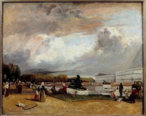 ヴェルサイユの水盤。リチャード・ボニントン（1801-1828）の絵 Ec.Ang. 作： Richard Bonington