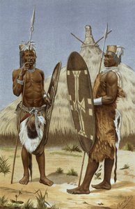 Nyam-nyam warriors、 『The History of Mankind』、Vol.III、Friedrich Ratzel教授、1898年 作： Richard Buchta