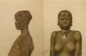 ワガンダの少年とディンカの少女、 『人類の歴史』第3巻、フリードリヒ・ラッツェル教授、1898年 作： Richard Buchta