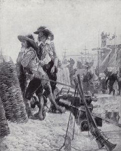 東インド会社のフランシス・デイによるマドラスのセント・ジョージ砦の創設 作： Richard Caton II (after) Woodville