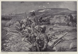カエサル陣営の防衛戦。"fix bayonets!"(リトグラフ) 作： Richard Caton II (after) Woodville