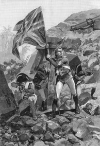兵士グラハムの勇敢な行動、セリンガパタムの戦い、1894年。 作： Richard Caton II Woodville