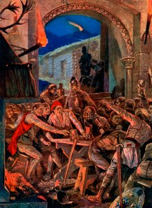 ダラムでのロバートデコミネス男子の最後の饗宴、1069年、1920年。 作： Richard Caton II Woodville