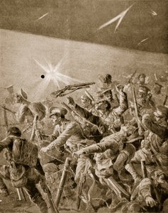 イギリスの歩兵、1914年から1919年までドイツのワイヤーの絡み合いを強要 作： Richard Caton Woodville