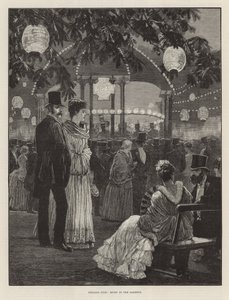 ロンドン病院の利益のための夜の祭典-庭園の音楽 作： Richard Caton Woodville