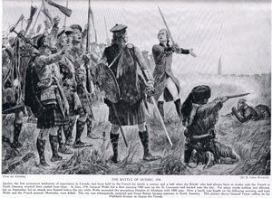 ケベックの戦い、1759、「ハッチンソンのイギリス国民の物語」、1923年頃のイラスト