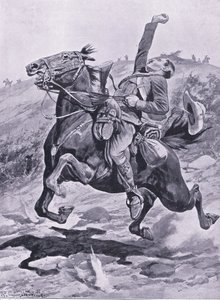 ヨーマン最後の乗り物、イラスト「プレトリア後：ゲリラ戦争」、1902年 作： Richard Caton Woodville
