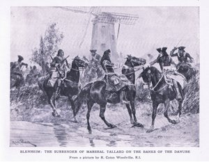 ブレナム、1704年8月13日：ドナウ川のほとりにあるマーシャルタラードの降伏、イギリス海と陸の戦い、1915年のイラスト