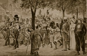 1814年、ケープタウンに進軍するイギリス軍、「ハッチンソンのイギリス国民の物語」、1923年頃のイラスト