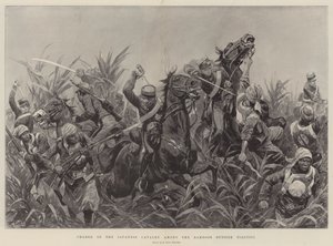 Tientsinの外の竹の間の日本騎兵隊の担当 作： Richard Caton Woodville junior