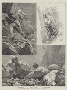 北アメリカのロッキー山脈で野生の山羊を狩猟 作： Richard Caton Woodville junior