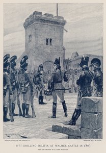 1803年にウォルマー城で民兵を掘削するピット