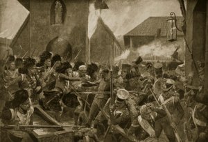 コルナの第42ハイランダーズ、「ハッチンソンのイギリス国民の物語」、1923年頃のイラスト 作： Richard Caton Woodville junior