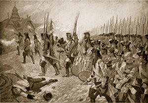 ブレナムの戦い：村を襲撃、「ハッチンソンのイギリス国民の物語」のイラスト、1923年頃