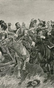 ウォータールーの戦いでのスコットランドグレイの勇敢な突撃 作： Richard Caton Woodville junior