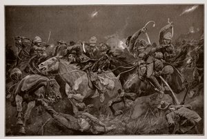 1900年11月7日、Lydenberg近くの第19 Hussarsの夜間料金 作： Richard Caton Woodville junior
