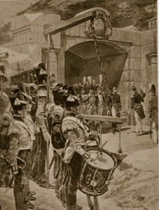 1810年のモーリシャス島のイギリスへの降伏、「ハッチンソンのイギリス国民の物語」、1923年頃のイラスト