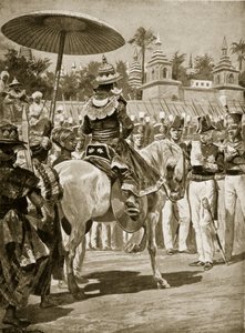 ラングーンのイギリスへの降伏、1824年、「ハッチンソンのイギリス国民の物語」、1923年頃のイラスト 作： Richard Caton Woodville junior