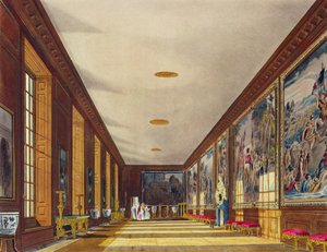 リチャードリーブ（b.1780）、ウィリアムヘンリーパイン（1769-1843）、1819年に刻まれた「ロイヤルレジデンスの歴史」のハンプトンコートのボールルーム