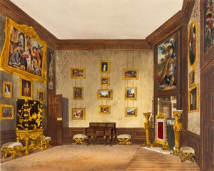 リチャードリーブ（b.1780）、ウィリアムヘンリーパイン（1769-1843）、1819年に刻まれた「王室の住居の歴史」にあるハンプトンコートのキングのライティングクローゼット 作： Richard Cattermole