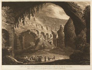 Vista no interior do anfiteatro de Vespasão em Roma Comumente chamado de Coliseu 作： Richard Cooper the Elder