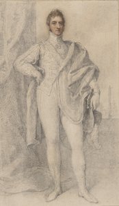 第 5 代マールボロ公ジョージの肖像、遠くにブレナムを望む、1817～21 年。 作： Richard Cosway