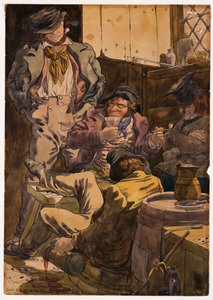 情熱を表すスケッチ-酔い、1854 作： Richard Dadd