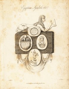 エジプトのスフィンクス、コガネムシ、ホルスなど、1823 年 (彫刻) 作： Richard Dagley