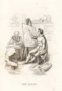 死の骸骨と芸術家、1827年（彫刻）