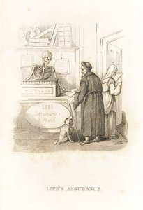 保険事務所の死の骸骨。 1827年（彫刻） 作： Richard Dagley