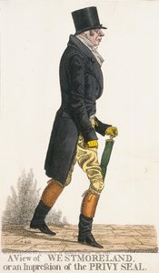 「ウェストモアランドの眺め、または秘密の印章の印象」、1821 年 作： Richard Dighton