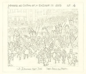 1849年、応接室の日、セントジェームスストリート 作： Richard Doyle