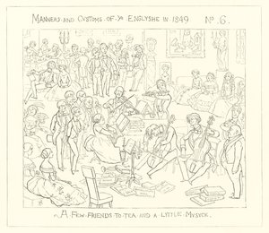 1849年、お茶と小さな音楽に数人の友人 作： Richard Doyle