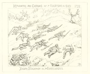 1849年、高地で鹿が忍び寄る 作： Richard Doyle