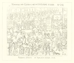 1849年、午後のフォー・オクロックのリージェント・ストリート