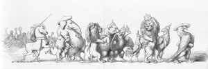 1851年の大展示会に参加した国の動物のシンボル 作： Richard Doyle