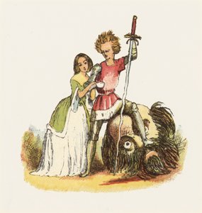ジャック・ザ・ジャイアント・キラー」のイラスト（カラーリトグラフ 作： Richard Doyle